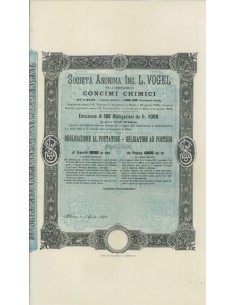 SOC. ANON. ING. L. VOGEL - 1 OBBLIG. MILANO 1890