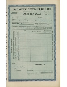 MAGAZZINI GENERALI DI LODI - NOTA DI PEGNO WARRANT