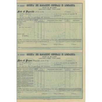 SOC. DEI MAGAZZINI GEN. DI LOMBARDIA - FEDE DI DEPOSITO
