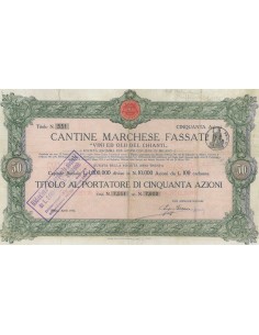 CANTINE MARCHESE FASSATI 50 AZIONI MILANO 1913