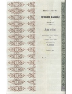 SOC. ANON. DEL PUBBLICO MACELLO DI MILANO - FOGLIO DI CEDOLE 1885