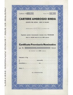 CARTIERE AMBROGIO BINDA - AZIONI MILANO
