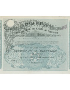 FABBRICA LOMB. DI PRODOTTI CHIMICI 1 AZIONE MILANO 1873