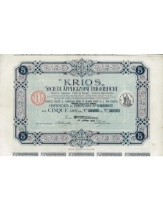 KRIOS SOC. APP. FRIGORIFERE - 5 AZIONI TORINO 1908
