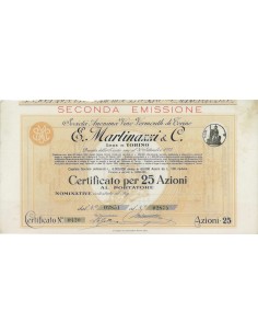 E. MARTINAZZI E C. - 25 AZIONI TORINO 1907