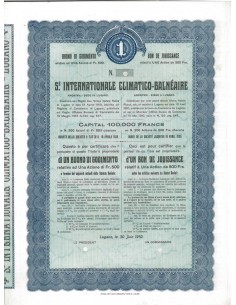 S. INTERNAT. CLIMATICO-BALNEAIRE 1 BUONO - LUGANO 1910