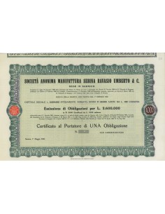 SOC. ANON. MAN. SEBINA RAVASIO UMBERTO E C. 1 OBB. SARNICO 1931