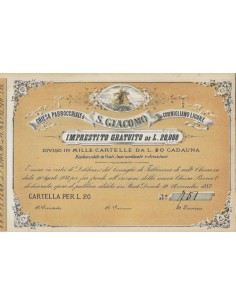 CHIESA PARROCCHIALE S. GIACOMO - UNA CARTELLA - 1882