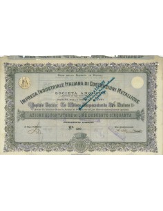IMP. IND. ITALIANA DI COSTR. METALLICHE - 1 AZIONE NAPOLI 1873