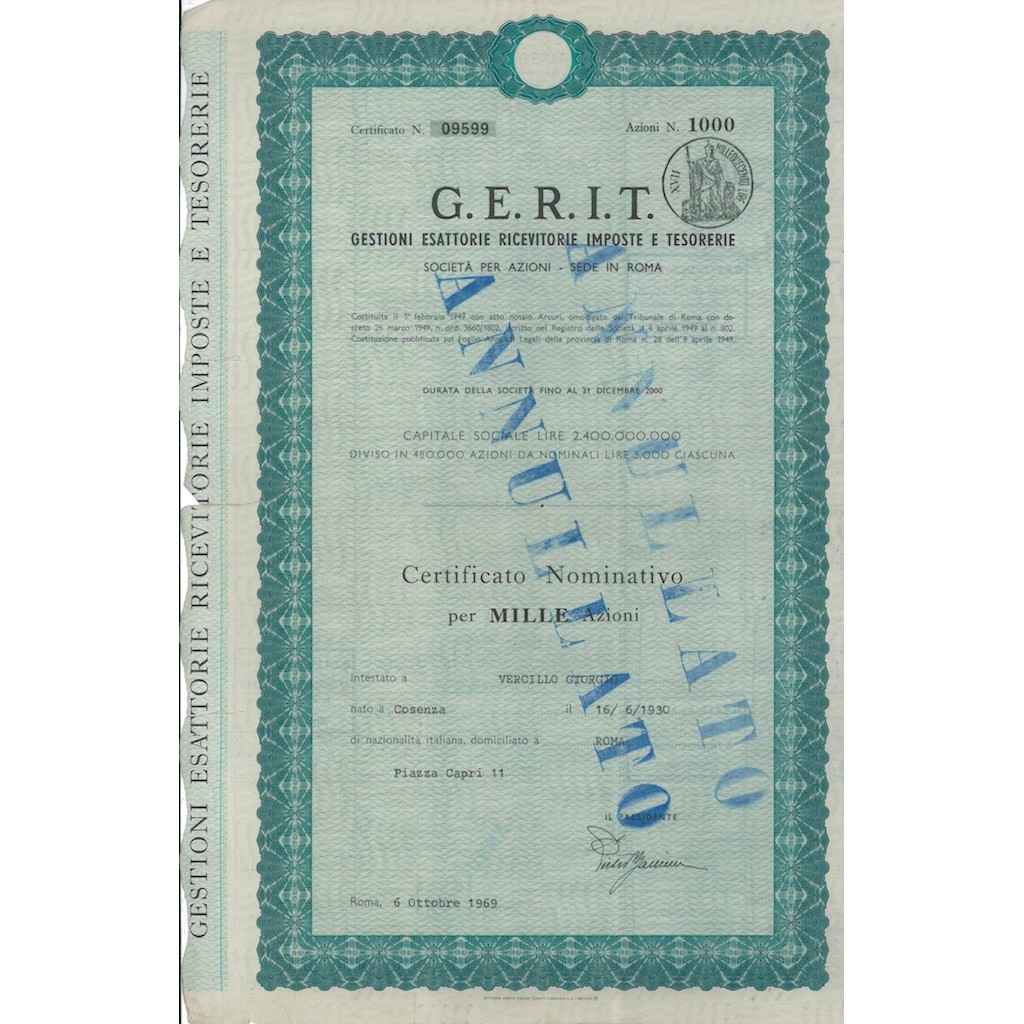 G.E.R.I.T. 1000 AZIONI ROMA 1969