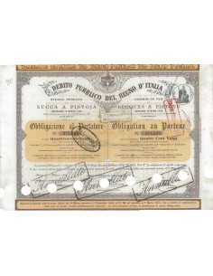 STRADA FERRATA DA LUCCA A PISTOIA 1 OBBLIGAZIONE ROMA 1889