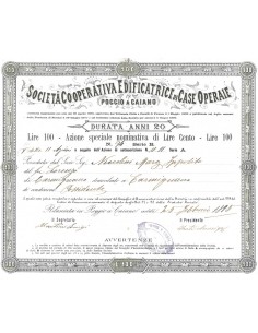 SOC. COOP. EDIFICATRICE DI CASE OPERAIE IN POGGIO A CAIANO - 1 AZIONE SPECIALE 1895