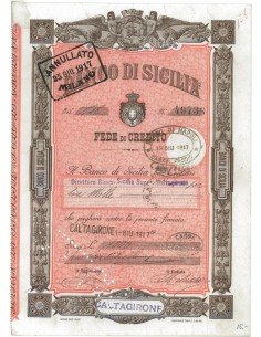 BANCO DI SICILIA - 1000 LIRE CALTAGIRONE 1917