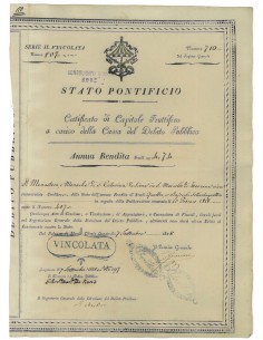 STATO PONTIFICIO - CERT. FRUTTIFERO - SERIE II VINCOLATA - 1818