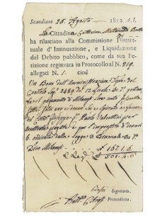 LIQUIDAZIONE DEB. PUBBLICO DI SCANDIANO - 1802