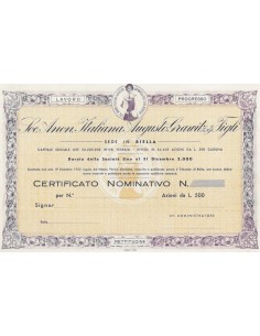 SOC. ANON. ITALIANA AUGUSTO GRAWITZ & FIGLI - AZIONI BIELLA 1932