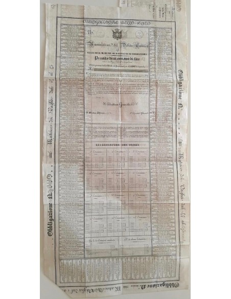 OBBLIGAZIONE AL PORTATORE PER 1000 LIRE - 1834