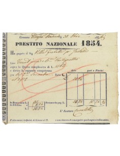 PAGAMENTO LIRE 31,24 PRESTITO NAZIONALE - 1853