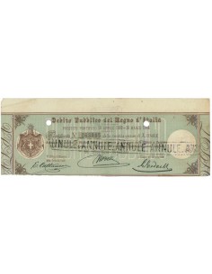CERTIFICATO DELLA RENDITA ANNUA DI LIRE 5 - 1864