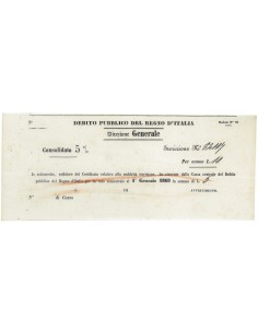 DEBITO CONSOLIDATO 5% - REGNO D'ITALIA - 1869
