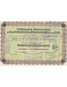 COMPAGNIA NAPOLITANA D' ILLUMINAZIONE E SCALDAMENTO COL GAS - Titolo al portatore per una azione