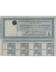 CARTELLA AL PORTATORE 17,50 LIRE - D. PUBBLICO REGNO D'ITALIA ROMA 1925