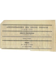 VAGLIA PER ANNUITA' DI CEDOLA - DEBITO REDIMIBILE 1848