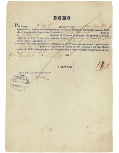 BONO NOM. 0,24 FIORINI - PRESTITO NAZIONALE 1854