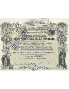 SOCIETA` VENEZIANA DELL` INDUSTRIA DELLE CONTERIE 50 AZIONI VENEZIA 1937