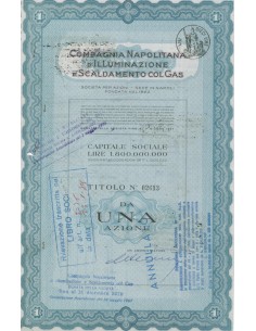 COMPAGNIA NAPOLITANA D' ILLUMINAZIONE E SCALDAMENTO COL GAS - Titolo al portatore per una azione