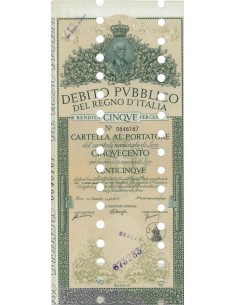 CARTELLA 500 LIRE ANNULLATA - DEB. REGNO D'ITALIA 1938