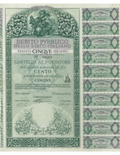CARTELLA 100 LIRE NON ANNULLATA - DEB. STATO ITALIANO 1956