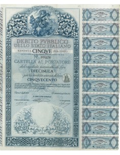 CARTELLA 10000 LIRE NON ANNULLATA - DEB. STATO ITALIANO 1956