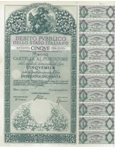CARTELLA 5000 LIRE NON ANNULLATA - DEB. STATO ITALIANO 1976