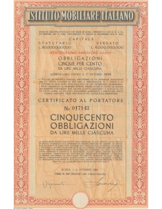 ISTITUTO MOBILIARE ITALIANO 500 OBBLIG. 5% ROMA 1961