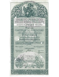 CARTELLA 5000 LIRE ANNULLATA - DEB. STATO ITALIANO 1976