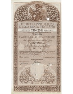 CARTELLA 20000 LIRE ANNULLATA - DEB. STATO ITALIANO 1976