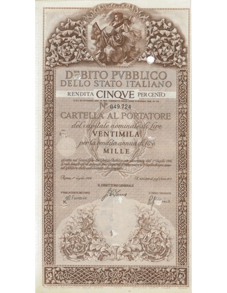 CARTELLA 20000 LIRE ANNULLATA - DEB. STATO ITALIANO 1976