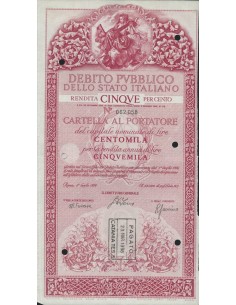 CARTELLA 100000 LIRE ANNULLATA - DEB. STATO ITALIANO 1976