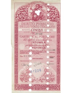 CARTELLA 100000 LIRE ANNULLATA - DEB. STATO ITALIANO 1979