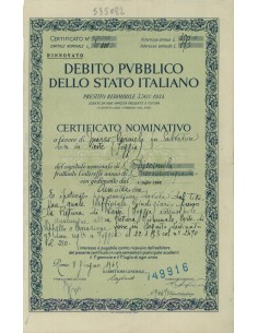 CERTIFICATO NOMINAT. PRESTITO REDIMIBILE 3,50% STATO ITALIANO 1965