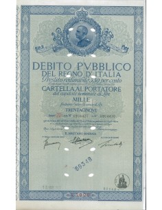 CARTELLA 1000 LIRE INTERESSE 3,50 % REGNO D'ITALIA 1934