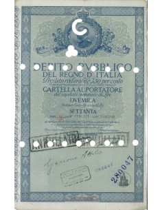 CARTELLA 2000 LIRE INTERESSE 3,50 LIRE REGNO D'ITALIA 1934