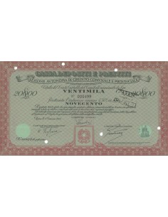 CASSA DEPOSITI E PRESTITI 20 CARTELLE DA 20.000 LIRE 4,50% ROMA 1958