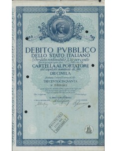 CARTELLA 10000 LIRE INTERESSE 3,50 % ITALIA 1948