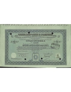 CASSA DEPOSITI E PRESTITI TITOLO DI 50 CARTELLE 4,50% ROMA 1958