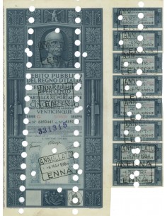 CARTELLA 500 LIRE PRESTITO SERIE G ANNULLATO REGNO D'ITALIA 1937