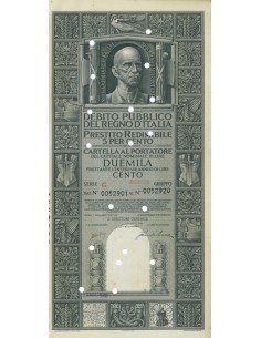 CARTELLA 2000 LIRE PRESTITO SERIE G ANNULLATO REGNO D'ITALIA 1937