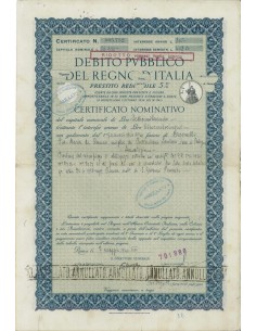 CERTIFICATO NOMINATIVO - P. REDIMIBILE 5% REGNO D'ITALIA 1940