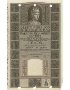 CARTELLA 100 LIRE P. REDIMIBILE 5% SERIE C - ITALIA 1955